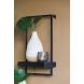 Wandplank Pardal hout metaal 50x30 cm zwart