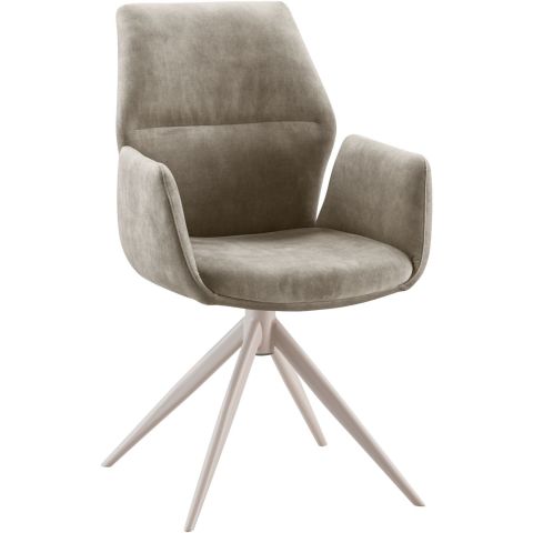 Eetkamerstoel Faido velvet beige poot grijs