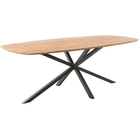 Eettafel Romaro teakhout 180x90 cm Deens ovaal mix rough