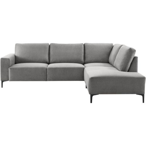 Hoeksalon rechts Fabria middel donkergrijs basic comfort