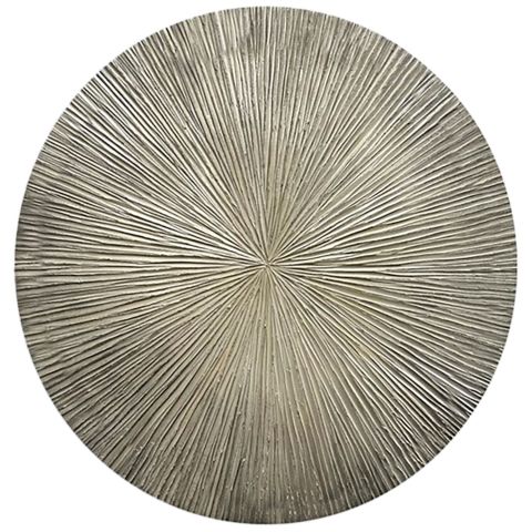 Wandornament Pictura 100 cm rond gestreept grijs