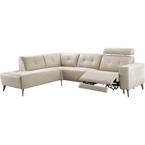 Hoeksalon links Piorino pocketvering lichtgrijs relaxfunctie