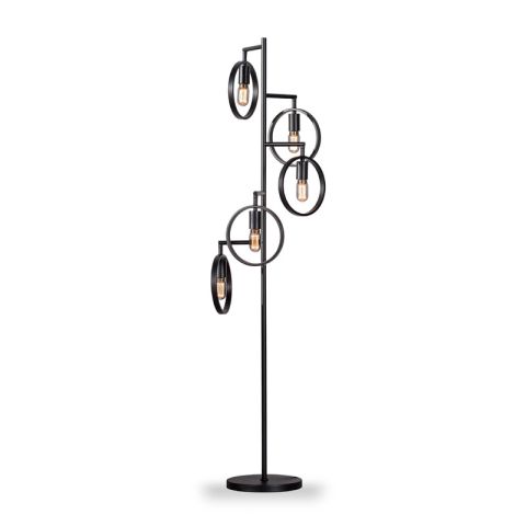 Vloerlamp Girare zwart metaal 5-lichts