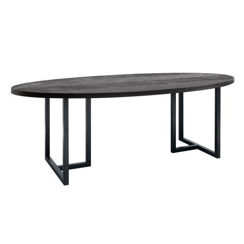 Ovale eettafel Vinito 230x110 eikenfineer zwart