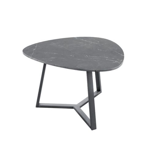 Salontafel Lineto 47x61 cm organisch zwart keramiek