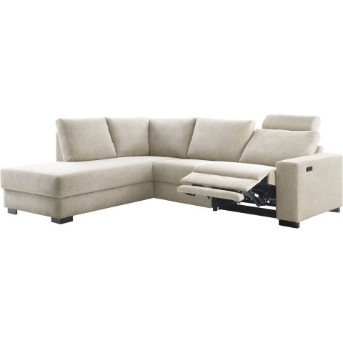 Hoeksalon links Florance HR koudschuim beige relaxfunctie