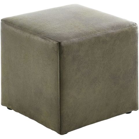 Poef Roby 40x40 cm microleder groen vierkant