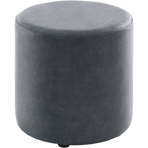 Poef Roby 45 cm microleder donkerblauw rond