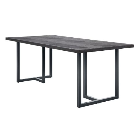 Eettafel Vinito 220x95 eiken fineer zwart