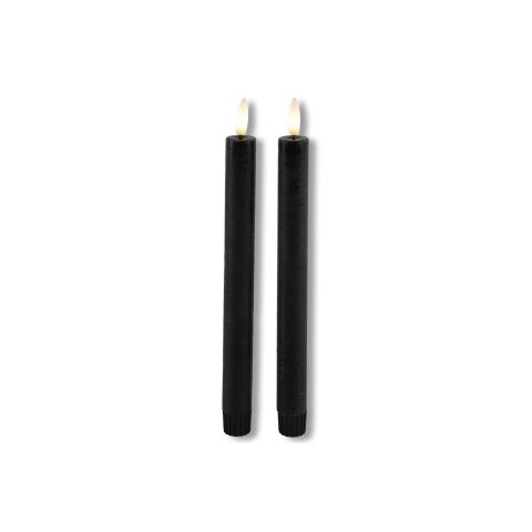 Dinerkaars Benevento Led large zwart rond set van 2