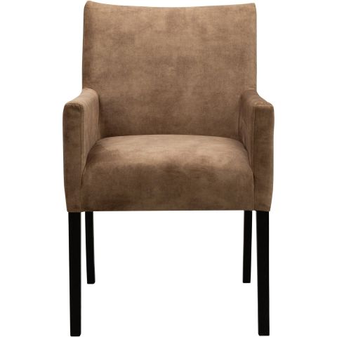 Eetkamerstoel met armleuning Avanza velvet ecru