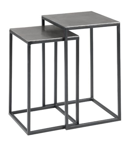 Bijzettafelset Pilunio 32 en 35 cm vierkant nikkel