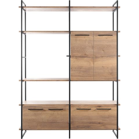 Wandkast Sistema 226x166x45 cm bruin