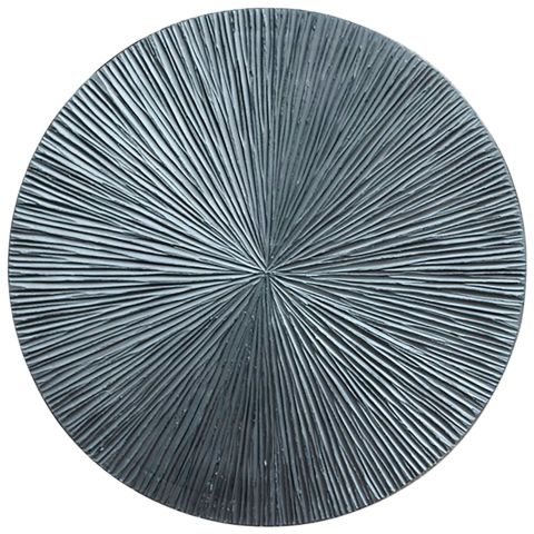 Wandornament Pictura 80 cm rond gestreept zilver