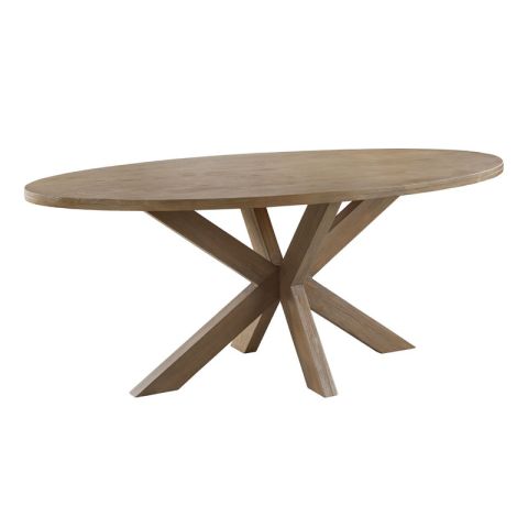 Ovale eettafel Valvola 230x115 acaciahout smoked brown