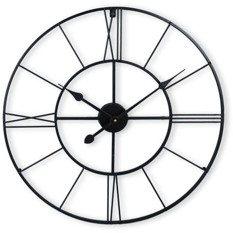 Klok Nimar metaal rond 60cm zwart strak dessin 62