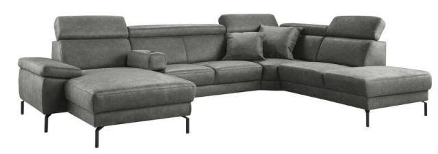 Hoeksalon rechts Tusari microleder antraciet basic comfort