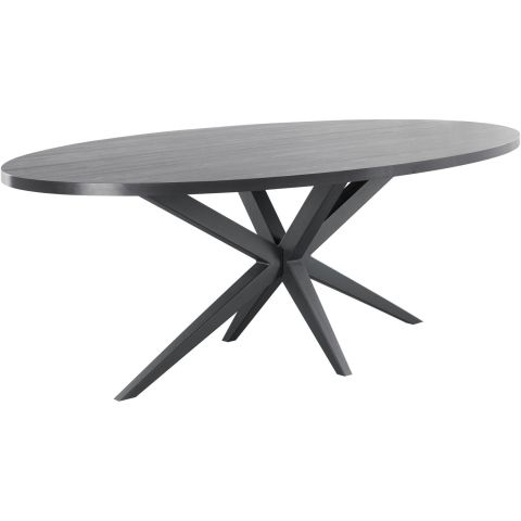 Eettafel Mascaro 220x120 cm ovaal zwart