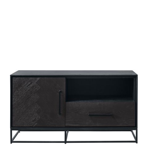 TV-meubel Vinito (109 Cm) eiken fineer zwart