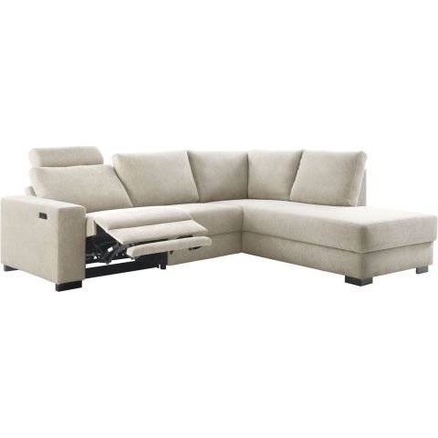 Hoeksalon rechts Florance HR koudschuim beige relaxfunctie
