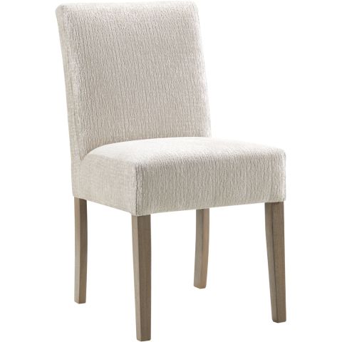 Eetkamerstoel Avanza velvet ecru poot bruin