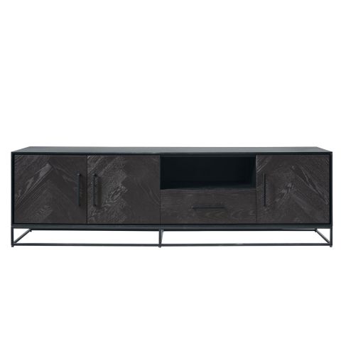 TV-meubel Vinito (199 Cm) eiken fineer zwart