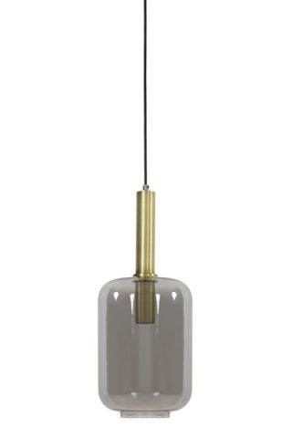 Hanglamp Peglio glas smoke antiek brons