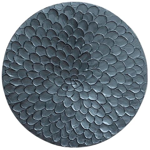 Wandornament Pictura 60 cm rond zilver
