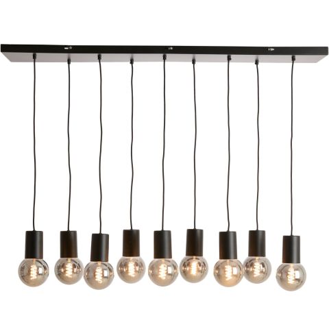 Hanglamp Trecate mat zwart 9-lichts